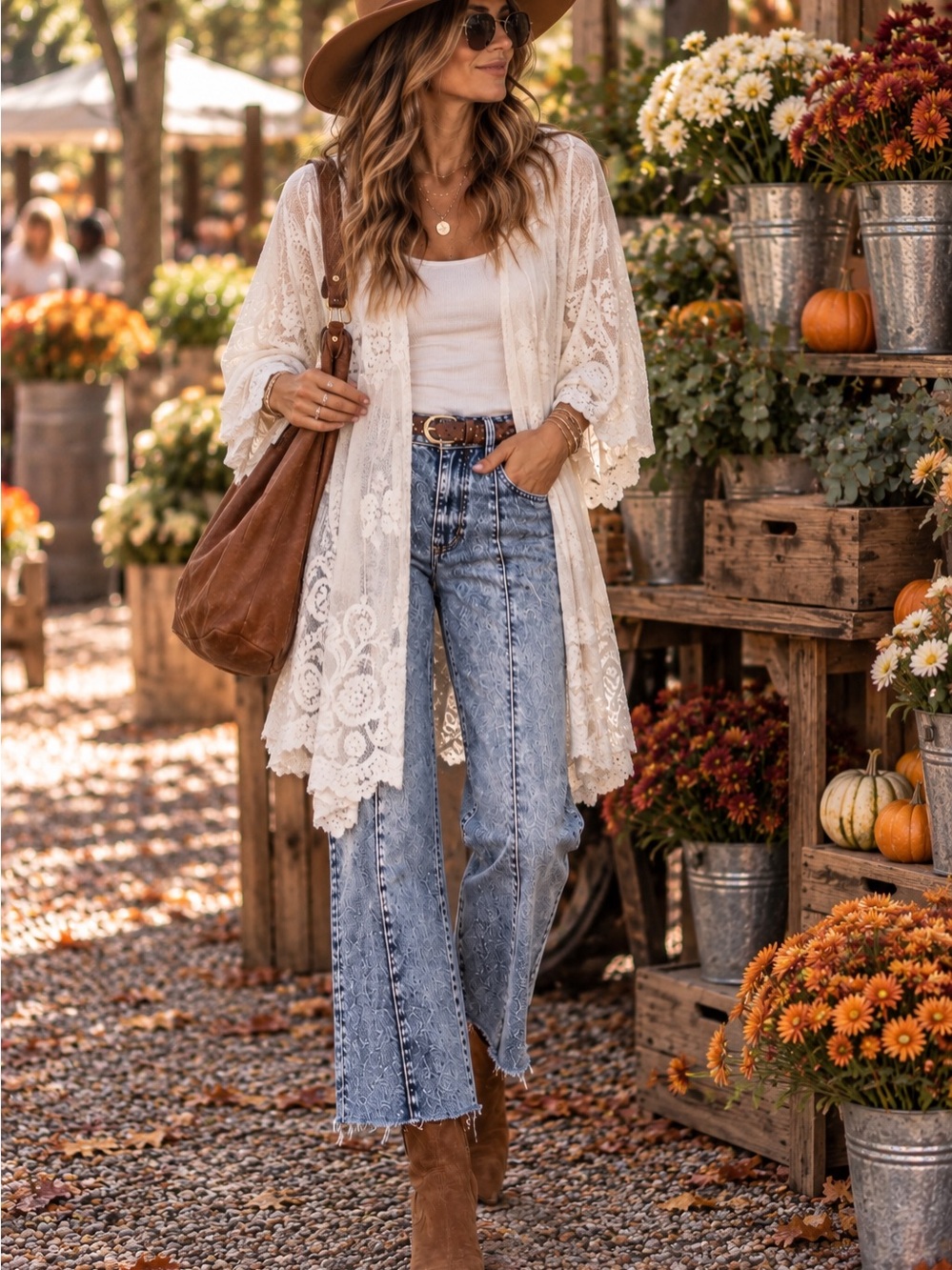 Alya Women’s Ivory Lace open Cardigan-M/L